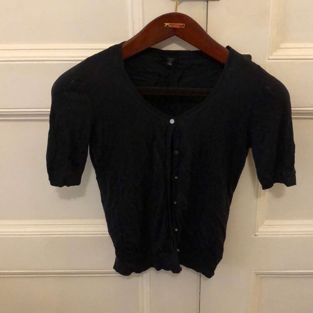 Short sleeved navy cardigan